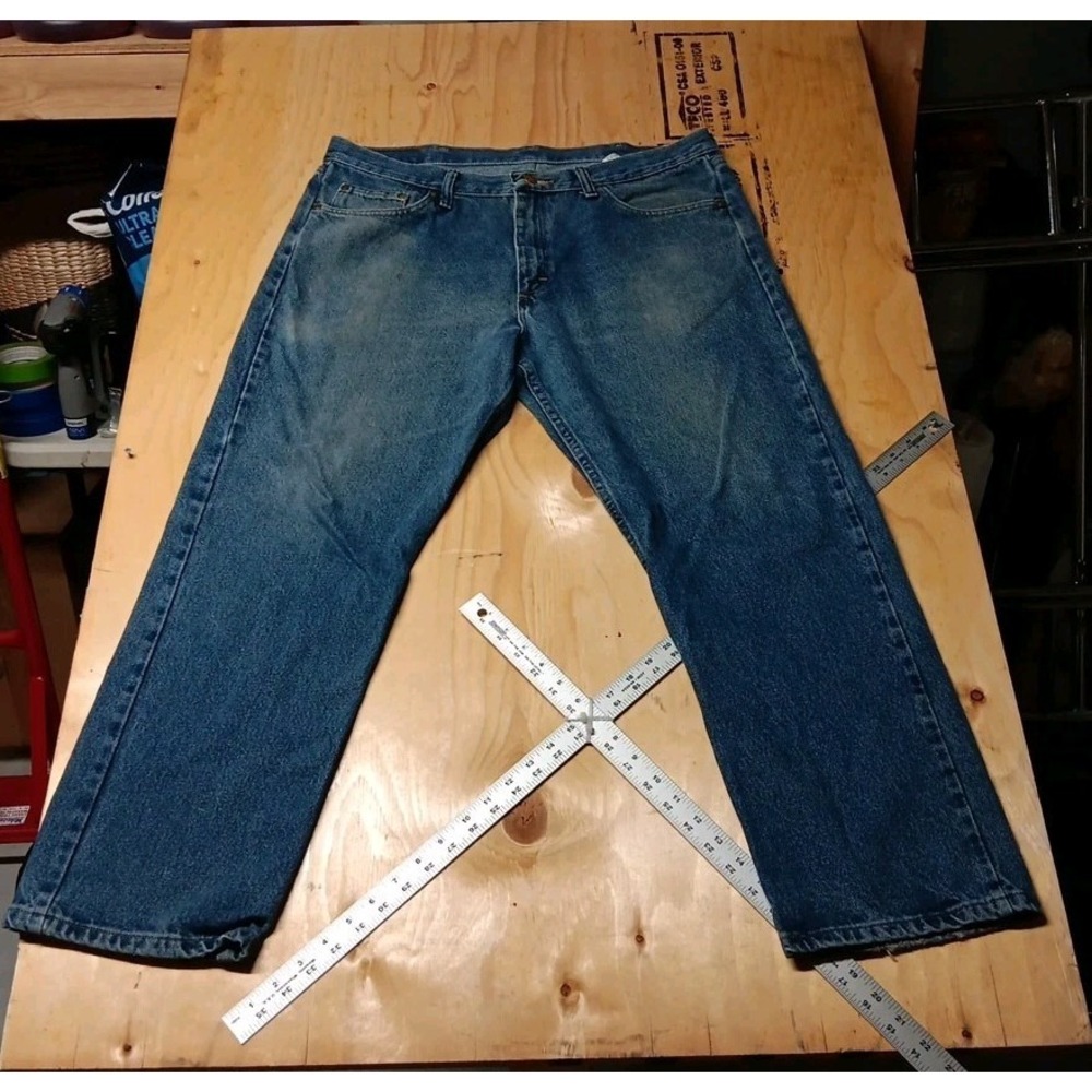 Wrangler Premium Quality Denim Blue Jeans Med Wash 36x30‎ Wide Leg Boot Cut Y2k